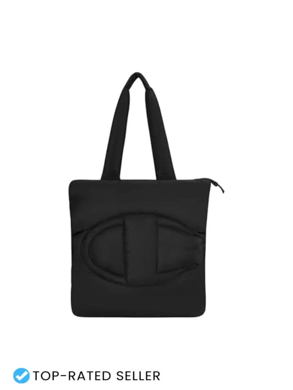 Quilted Tote Bag with Zip Closure for Work Travel Daily Use